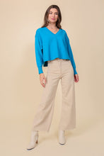 Load image into Gallery viewer, Lumiere SOLID DROP SHOULDER V NECK TOP