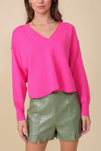 Load image into Gallery viewer, Lumiere SOLID DROP SHOULDER V NECK TOP