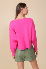 Load image into Gallery viewer, Lumiere SOLID DROP SHOULDER V NECK TOP