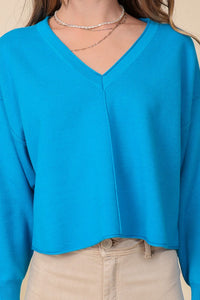 Lumiere SOLID DROP SHOULDER V NECK TOP