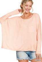 Load image into Gallery viewer, ZENANA DOLMAN SLEEVE ROUND NECK TOP WITH FRONT POCKET