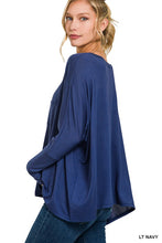 Load image into Gallery viewer, ZENANA DOLMAN SLEEVE ROUND NECK TOP WITH FRONT POCKET