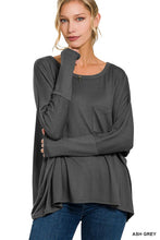 Load image into Gallery viewer, ZENANA DOLMAN SLEEVE ROUND NECK TOP WITH FRONT POCKET