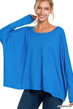 Load image into Gallery viewer, ZENANA DOLMAN SLEEVE ROUND NECK TOP WITH FRONT POCKET