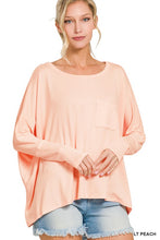 Load image into Gallery viewer, ZENANA DOLMAN SLEEVE ROUND NECK TOP WITH FRONT POCKET