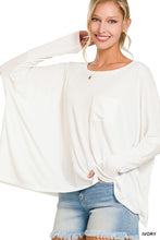 Load image into Gallery viewer, ZENANA DOLMAN SLEEVE ROUND NECK TOP WITH FRONT POCKET