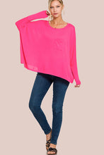 Load image into Gallery viewer, ZENANA DOLMAN SLEEVE ROUND NECK TOP WITH FRONT POCKET