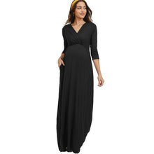 Load image into Gallery viewer, Women's Wrapped Ruched Maternity Dress With Pocket, Small, 21I-198D004