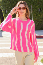 Load image into Gallery viewer, LumiereWAVE STRIPE PATTERN DROP SHOULDER TOP