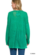 Load image into Gallery viewer, ZENANA MELANGE BURNOUT DOLMAN SLEEVE V-NECK TOP