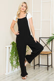 Wide Leg Premium Cotton Rib Overalls