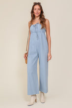 Load image into Gallery viewer, Lumiere DENIM BLUE SLEEVELESS JUMPSUIT WITH SELF FRONT TIE