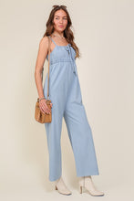 Load image into Gallery viewer, Lumiere DENIM BLUE SLEEVELESS JUMPSUIT WITH SELF FRONT TIE