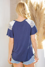 Load image into Gallery viewer, Orange Farm Clothing Multi Fabric Contrast Ruffle Slv Top