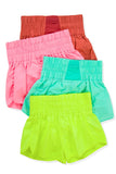 ZENANA WINDBREAKER SMOCKED WAISTBAND RUNNING SHORTS