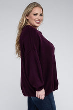 Load image into Gallery viewer, ZENANA Plus Oversized Round Neck Raw Seam Melange Sweater