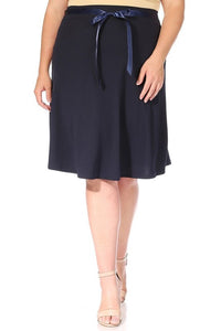 Moa Collection Plus size, solid, A-line, knee length skirt