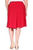 Moa Collection Plus size, solid, A-line, knee length skirt