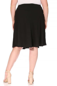 Moa Collection Plus size, solid, A-line, knee length skirt