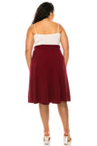 Moa Collection Plus size, solid, A-line, knee length skirt