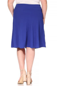 Moa Collection Plus size, solid, A-line, knee length skirt