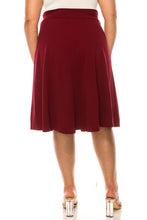 Load image into Gallery viewer, Moa Collection Plus size, solid, A-line, knee length skirt