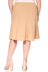 Moa Collection Plus size, solid, A-line, knee length skirt