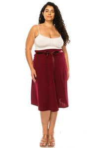 Moa Collection Plus size, solid, A-line, knee length skirt