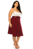 Moa Collection Plus size, solid, A-line, knee length skirt