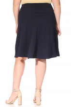 Load image into Gallery viewer, Moa Collection Plus size, solid, A-line, knee length skirt