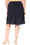 Moa Collection Plus size, solid, A-line, knee length skirt