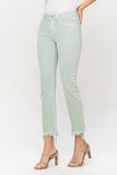 VERVET by Flying Monkey Mid Rise Crop Straight Jeans