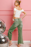 BiBi Distressed Vintage Washed Wide Leg Pants