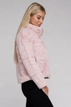 Load image into Gallery viewer, Ambiance Apparel Fluffy Zip-Up Sweater Jacket