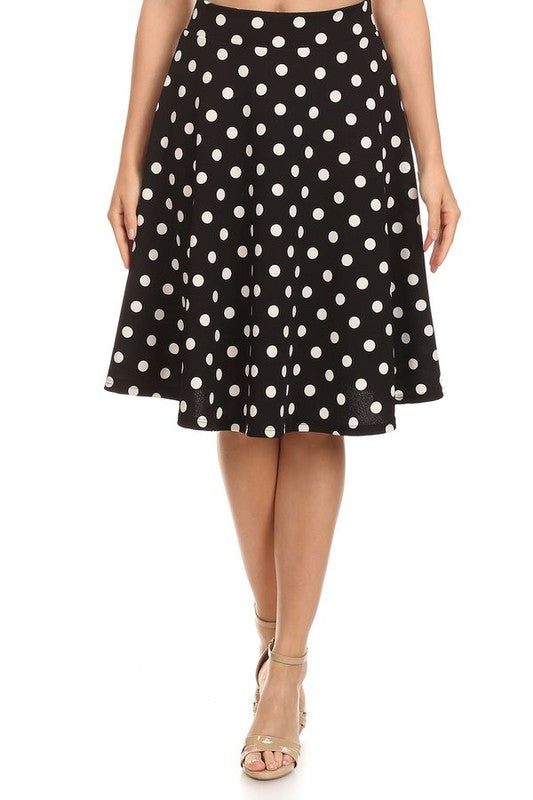 Moa Collection Polka dot print, knee length skirt