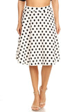 Moa Collection Polka dot print, knee length skirt