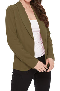 Moa Collection Open front Long sleeves Casual fitted style blazer