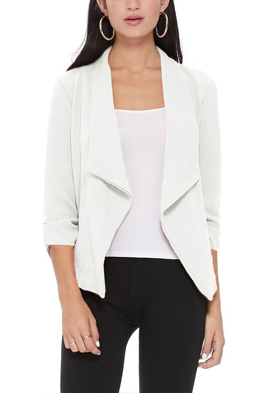 Moa Collection Casual, solid, waist length, blazer jacket