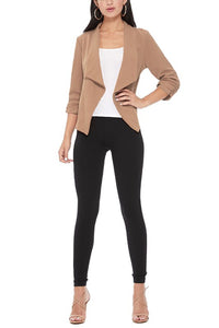 Moa Collection Casual, solid, waist length, blazer jacket