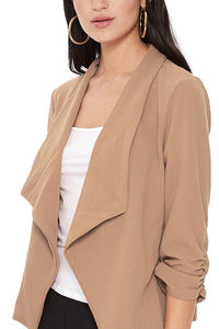 Moa Collection Casual, solid, waist length, blazer jacket