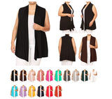 Moa Collection Plus Solid open front vest in a loose fit