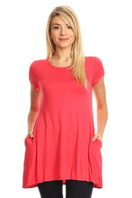 Load image into Gallery viewer, Moa Collection Knit tunic top in a relaxed fit with a round nec