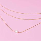 Layered Freshwater Pearl Pendant Necklace