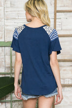 Load image into Gallery viewer, Orange Farm Clothing Multi Fabric Contrast Ruffle Sleeve Knit Top