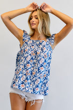 Load image into Gallery viewer, Davi &amp; Dani Floral Printed Ruffle Sleeveless Top