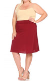 Moa Collection Plus size, solid, A-line pull on skirt