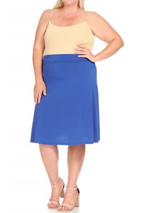 Moa Collection Plus size, solid, A-line pull on skirt