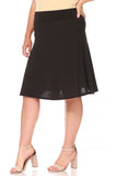 Moa Collection Plus size, solid, A-line pull on skirt