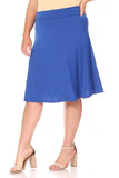 Moa Collection Plus size, solid, A-line pull on skirt