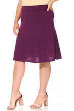 Load image into Gallery viewer, Moa Collection Plus size, solid, A-line pull on skirt